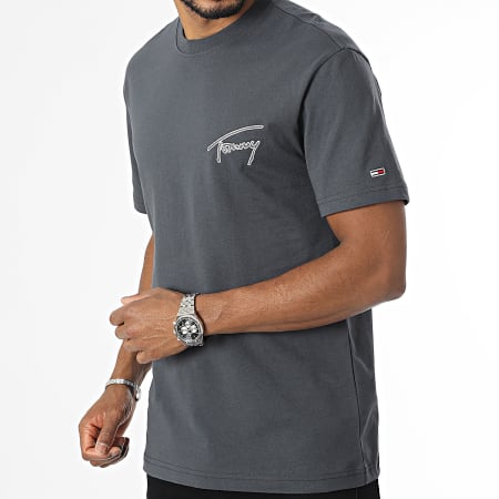 Tommy Jeans - Tee Shirt Classic Signature 6240 Gris Anthracite