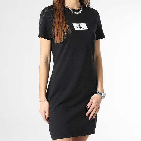 Calvin Klein - Robe Tee Shirt Loungewear Femme QS6944E Noir