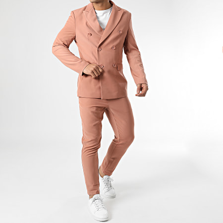 Frilivin - Set giacca blazer e pantaloni chino rosa FSX2097B