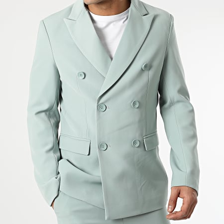 Frilivin - Conjunto de chaqueta blazer y pantalón chino FSX2097B Verde claro