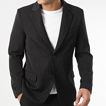 Frilivin - Conjunto de chaqueta blazer negra y pantalón chino