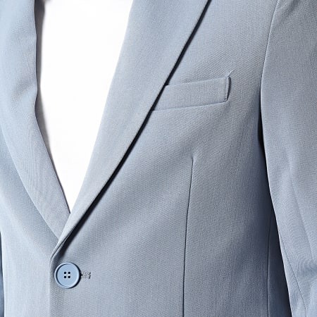 Frilivin - Set blazer e pantaloni chino blu chiaro FSX2092B