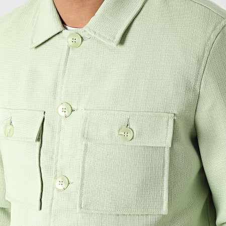 Frilivin - Conjunto de chaqueta y pantalón chino en V verde claro