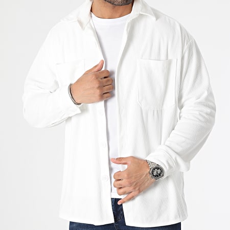 Frilivin - FL035 Sobrecamisa de terciopelo blanca