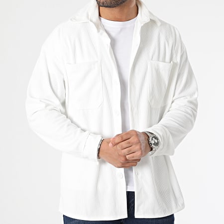 Frilivin - FL035 Sobrecamisa de terciopelo blanca