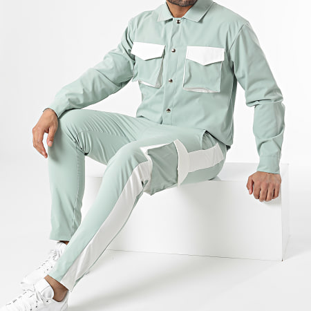Frilivin - Conjunto de chaqueta y pantalón Cargo verde claro