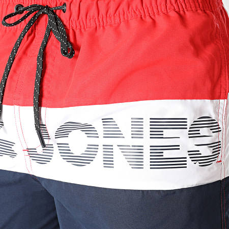 Jack And Jones - Pantaloncini da bagno Fiji blu navy bianco rosso