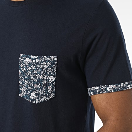 Produkt - Maglietta con tasca floreale blu navy