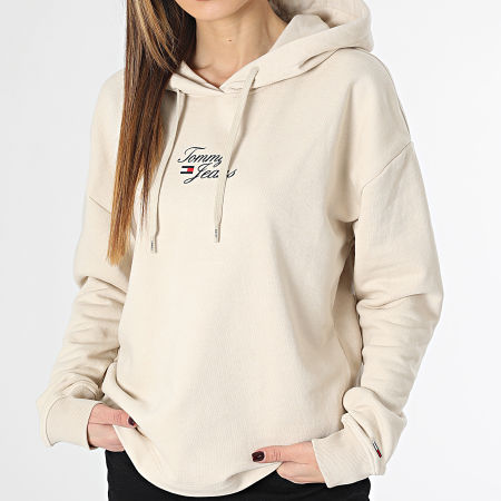 Tommy Jeans - Sweat Capuche Femme Essential Logo 5410 Beige