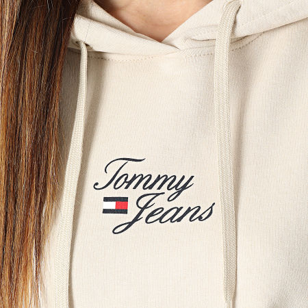 Tommy Jeans - Felpa con cappuccio donna Essential Logo 5410 Beige