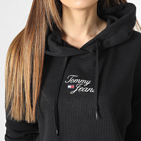 Tommy Jeans - Sudadera con capucha Essential Logo 5410 Negro de mujer