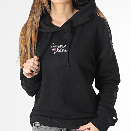 Tommy Jeans - Sudadera con capucha Essential Logo 5410 Negro de mujer