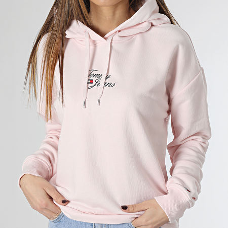 Tommy Jeans - Sweat Capuche Femme Essential Logo 5410 Rose