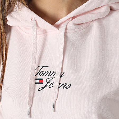 Tommy Jeans - Sudadera con capucha Essential Logo 5410 Rosa de mujer