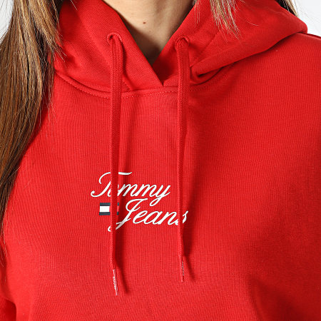 Tommy Jeans - Sweat Capuche Femme Essential Logo 5410 Rouge
