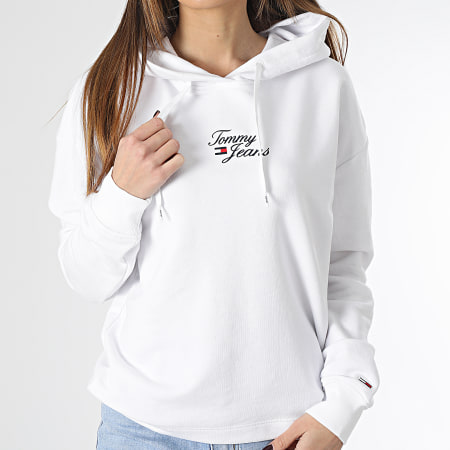 Tommy Jeans - Sudadera con capucha Essential Logo 5410 Blanco de mujer