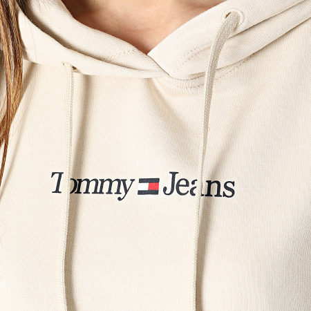 Tommy Jeans - Felpa con cappuccio Serif Linear Donna 5649 Beige
