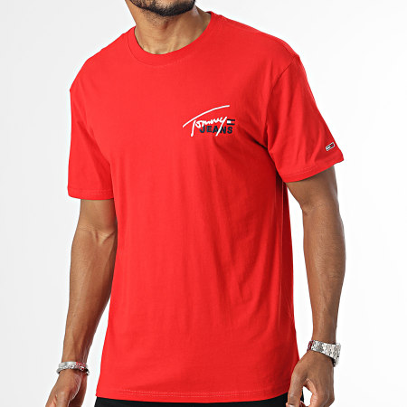 Tommy Jeans - Maglietta grafica classica Signature 6236 Rosso