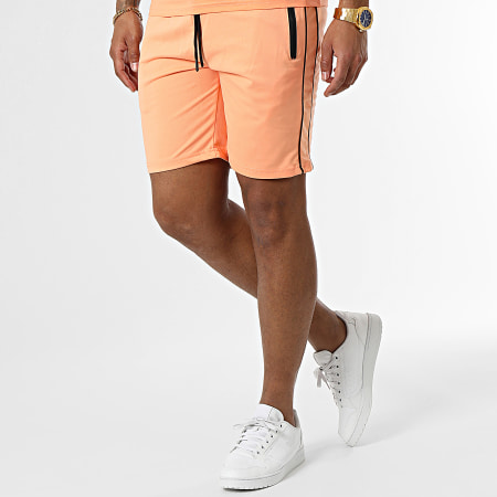 Zayne Paris  - E384 Set di maglietta e pantaloncini da jogging arancioni