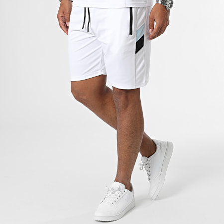 Zayne Paris  - E409 Set di pantaloncini da polo e pantaloncini da jogging bianchi