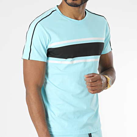 Zayne Paris  - E384 Set di maglietta e pantaloncini da jogging blu chiaro