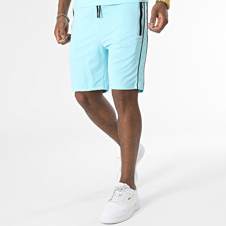 Zayne Paris  - E384 Set di maglietta e pantaloncini da jogging blu chiaro