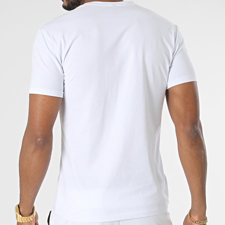 Zayne Paris  - E408 Set di maglietta tascabile bianca e pantaloncini cargo