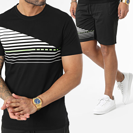 Zayne Paris  - E400 Conjunto de camiseta negra y pantalón corto de jogging