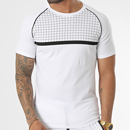 Zayne Paris  - E387 Conjunto de camiseta blanca y pantalón corto de jogging