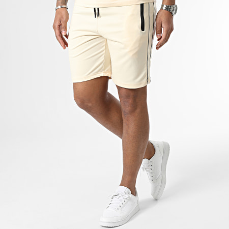 Zayne Paris  - E384 Conjunto de camiseta y pantalón corto beige