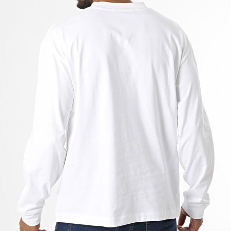 Calvin Klein - Camiseta de manga larga de rayas transparentes 2871 Blanco
