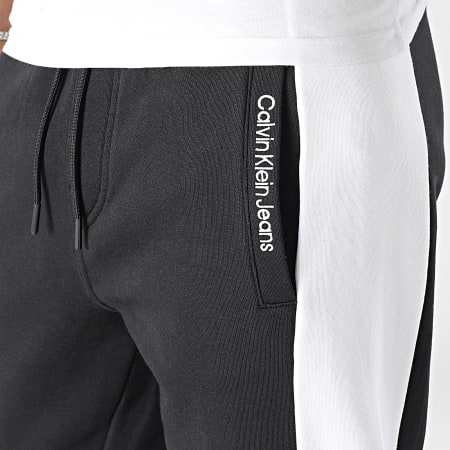Calvin Klein - Bordado Logo Colorblock 3155 Pantalones Jogging Negro Blanco