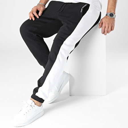 Calvin Klein - Pantalon Jogging Embroidery Logo Colorblock 3155 Noir Blanc