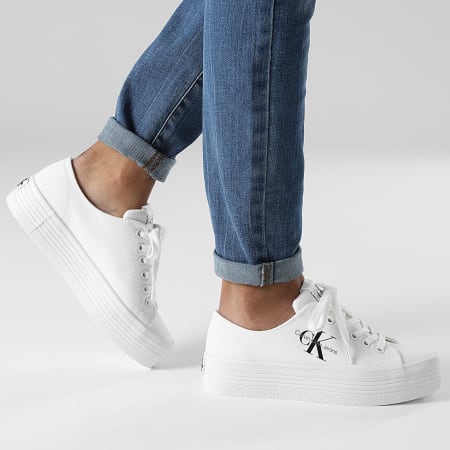 Calvin Klein - Donna Vulcanized Flatform Essential Mono 1030 Bianco Sneakers
