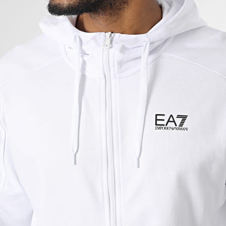 EA7 Emporio Armani - Felpa con cappuccio e zip 3RPM63-PJ05Z Bianco