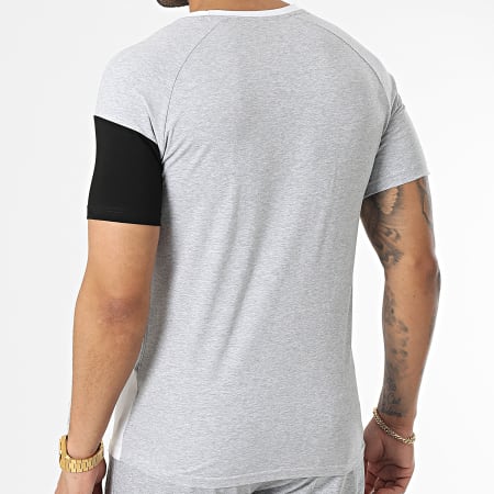 Zayne Paris  - E386 Set di maglietta e pantaloncini da jogging bianchi, grigi e neri