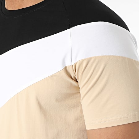 Zayne Paris  - E396 Conjunto de camiseta y pantalón corto Beige Negro Blanco