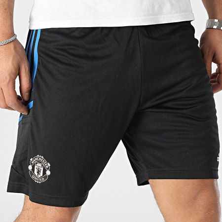 Adidas Sportswear - Pantaloncini da jogging con bande nere del Manchester United HT4299