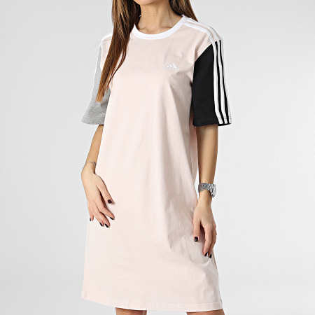 Adidas Sportswear - Robe Tee Shirt Femme 3 Stripes IC1462 Rose