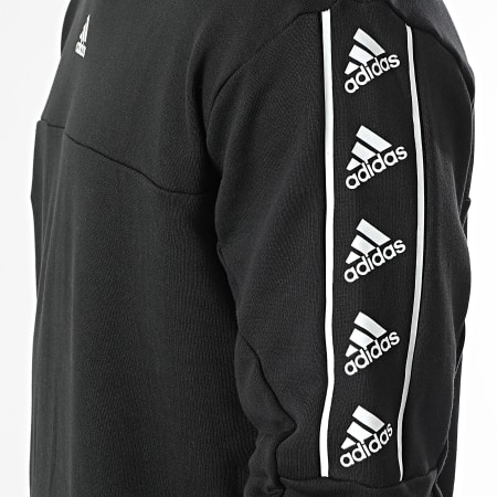 Adidas Sportswear - Felpa girocollo a righe IC6809 Nero