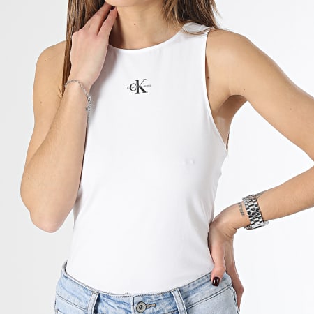 Calvin Klein - Camiseta de tirantes para mujer 0765 Blanco