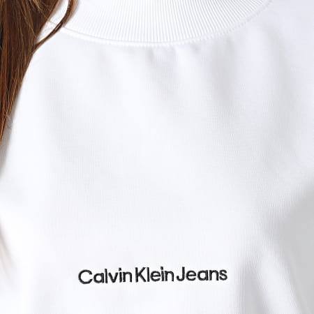 Calvin Klein - Felpa donna girocollo 0689 Bianco