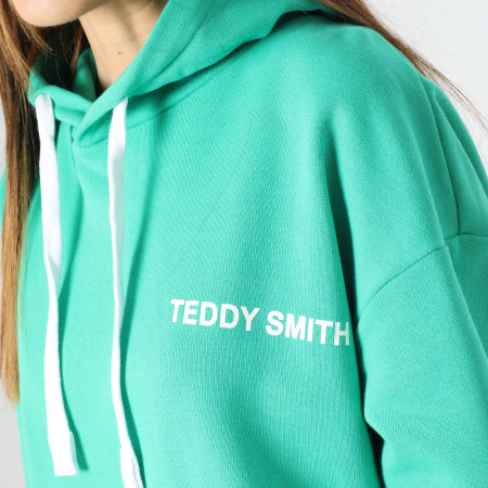 Teddy Smith - Felpa con cappuccio Required da donna, verde