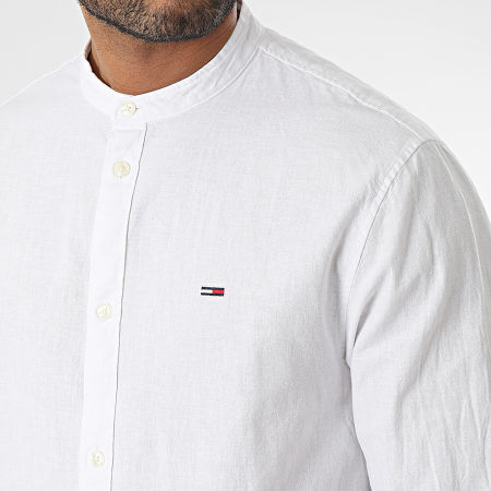 Tommy Jeans - Camicia classica a maniche lunghe in misto lino Mao 5927 Bianco