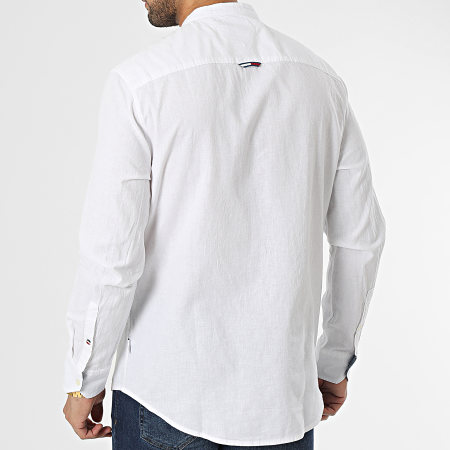 Tommy Jeans - Camicia classica a maniche lunghe in misto lino Mao 5927 Bianco