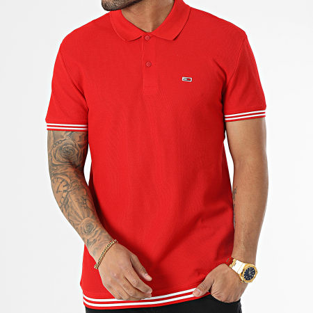 Tommy Jeans - Polo Manches Courtes Classic Tipping 6219 Rouge