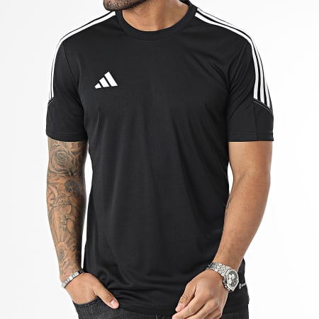 Adidas Sportswear - Tiro 23 Gestreept T-shirt HS9531 Zwart