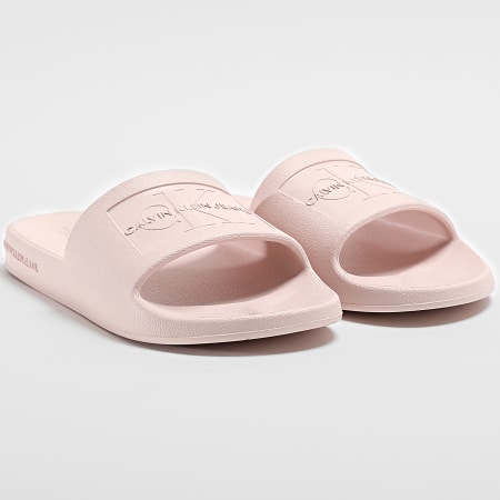 Calvin Klein Claquettes Femme Slide Monogram Debossed 0102 Peach