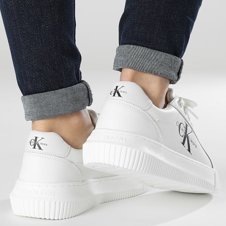 Calvin Klein - Baskets Femme Chunky Cupsole Lace Up Mono 0823 White