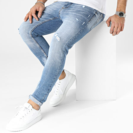 Jean Skinny Bleu Denim & Co Avec Effet Clous - Taille 8 - Longueur Intérieure 32 - Neuf Sans étiquettes